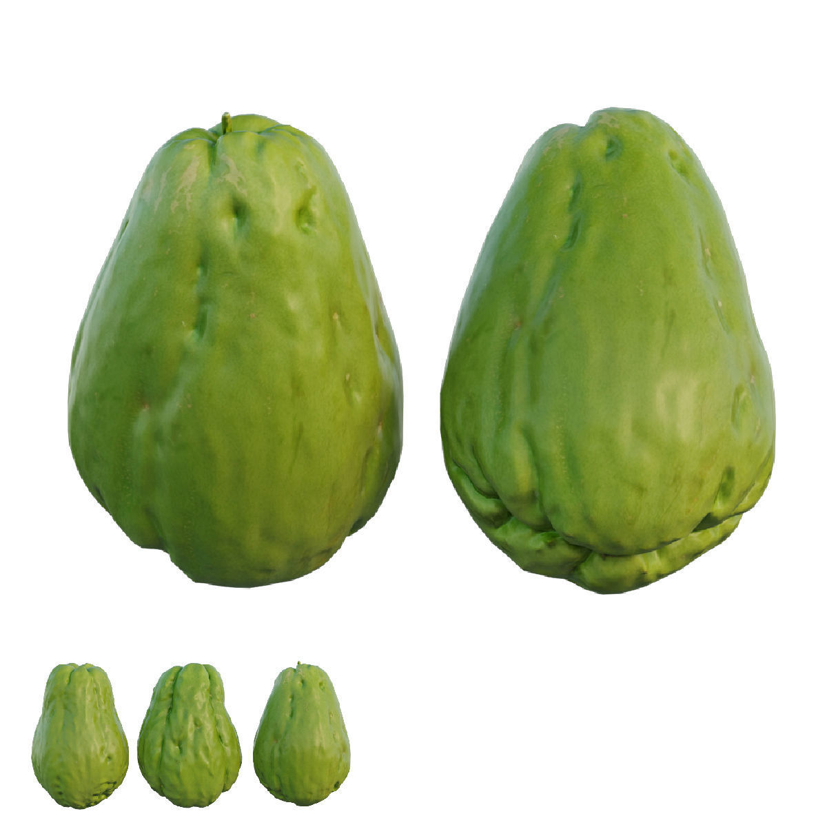 Chayote cucumber 3D model_4