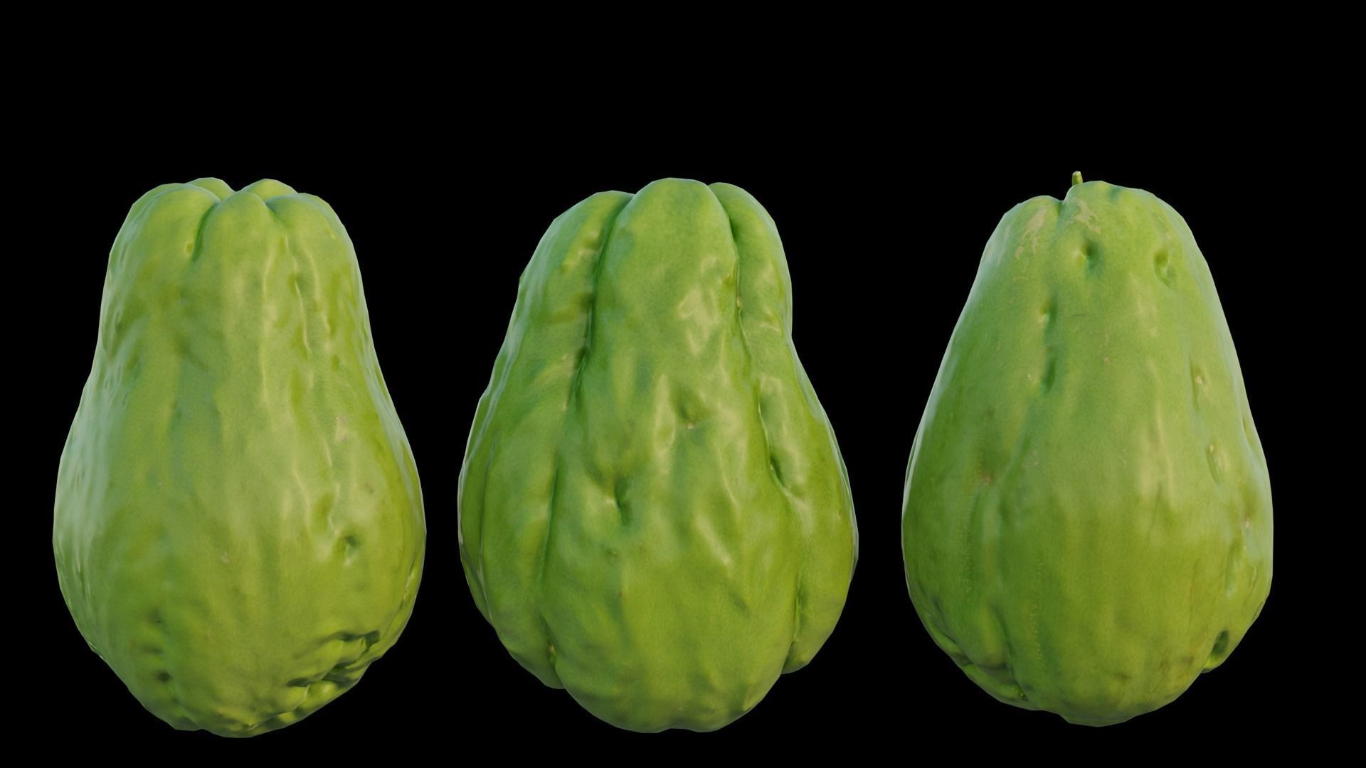 Chayote cucumber 3D model_6