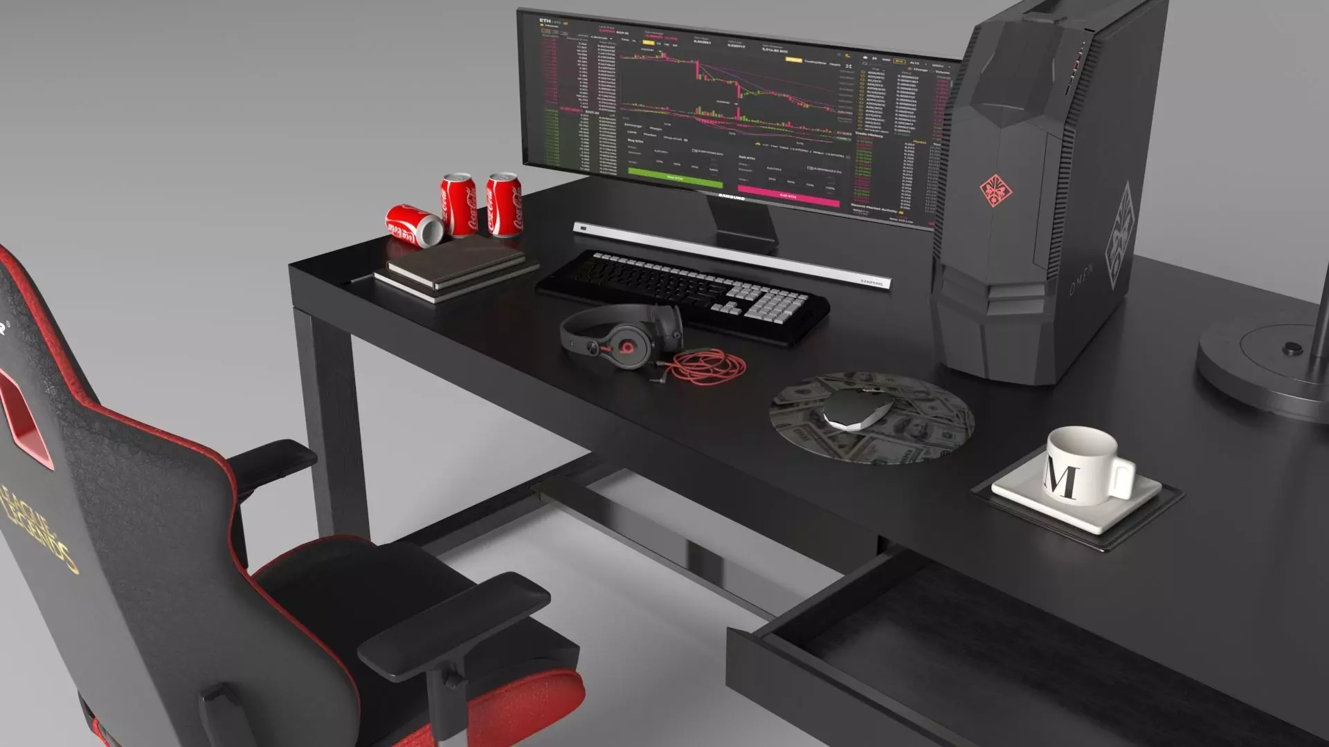 gaming pc computer 3D model_0