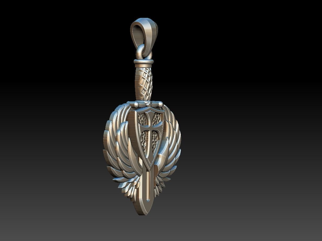 Saint Michael Shield Sword - Sao Miguel 3D print model_2