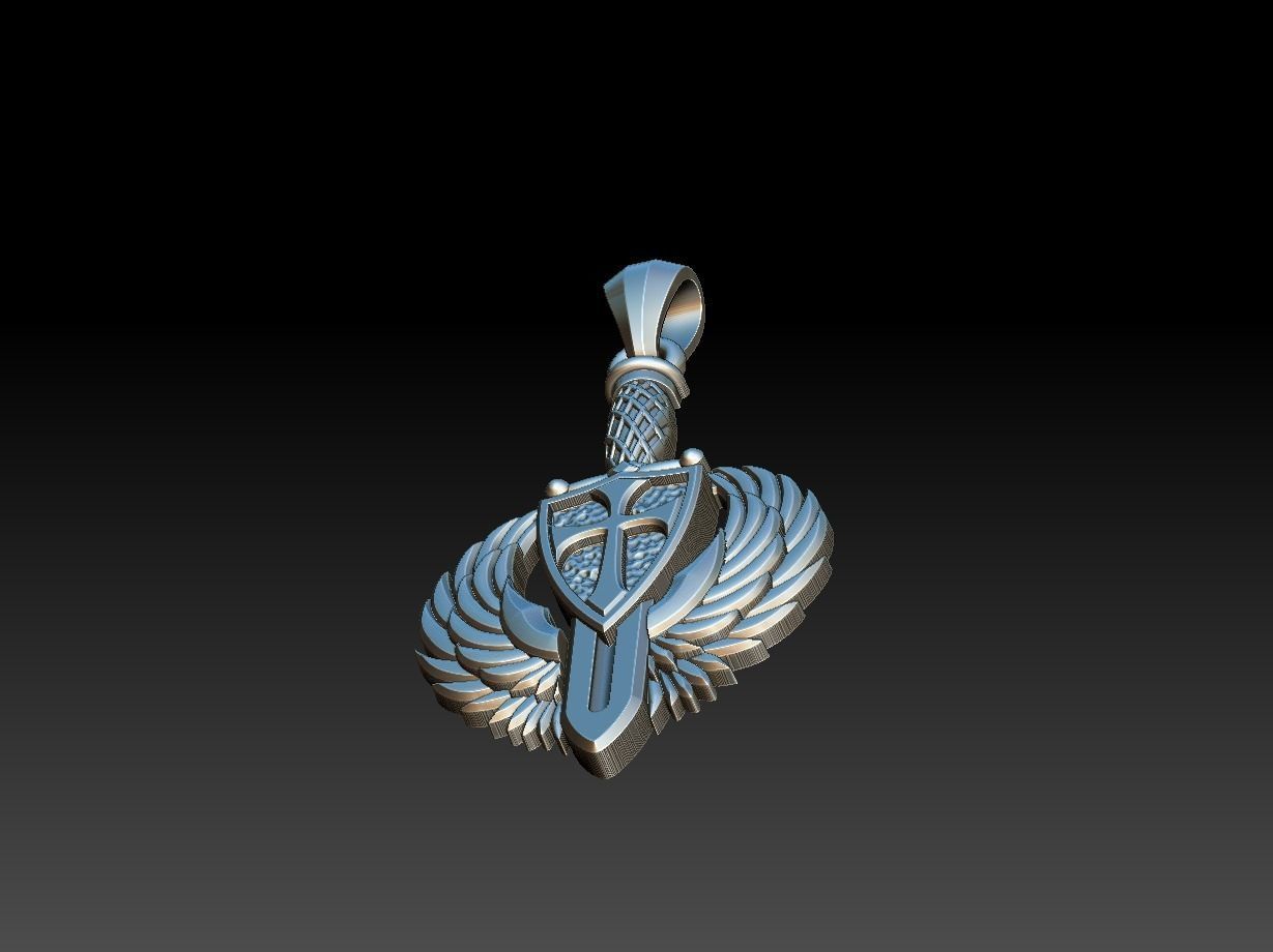 Saint Michael Shield Sword - Sao Miguel 3D print model_15