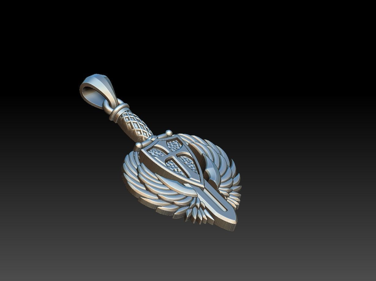 Saint Michael Shield Sword - Sao Miguel 3D print model_13