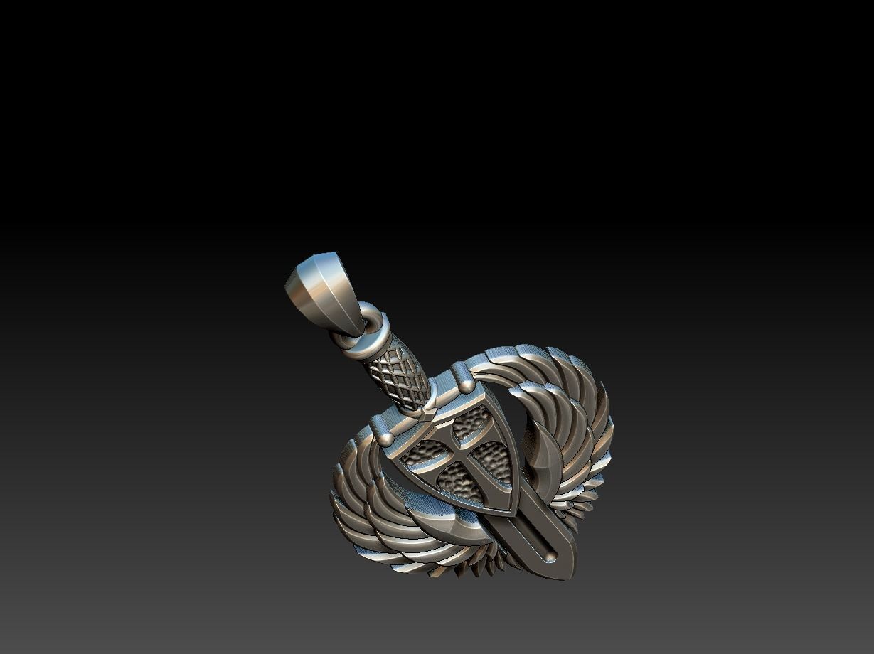 Saint Michael Shield Sword - Sao Miguel 3D print model_19