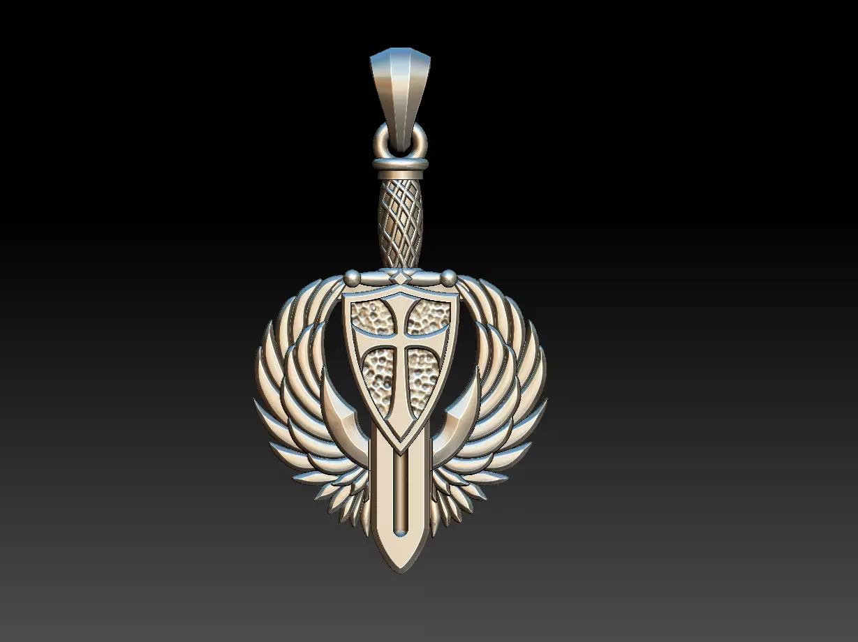 Saint Michael Shield Sword - Sao Miguel 3D print model_0
