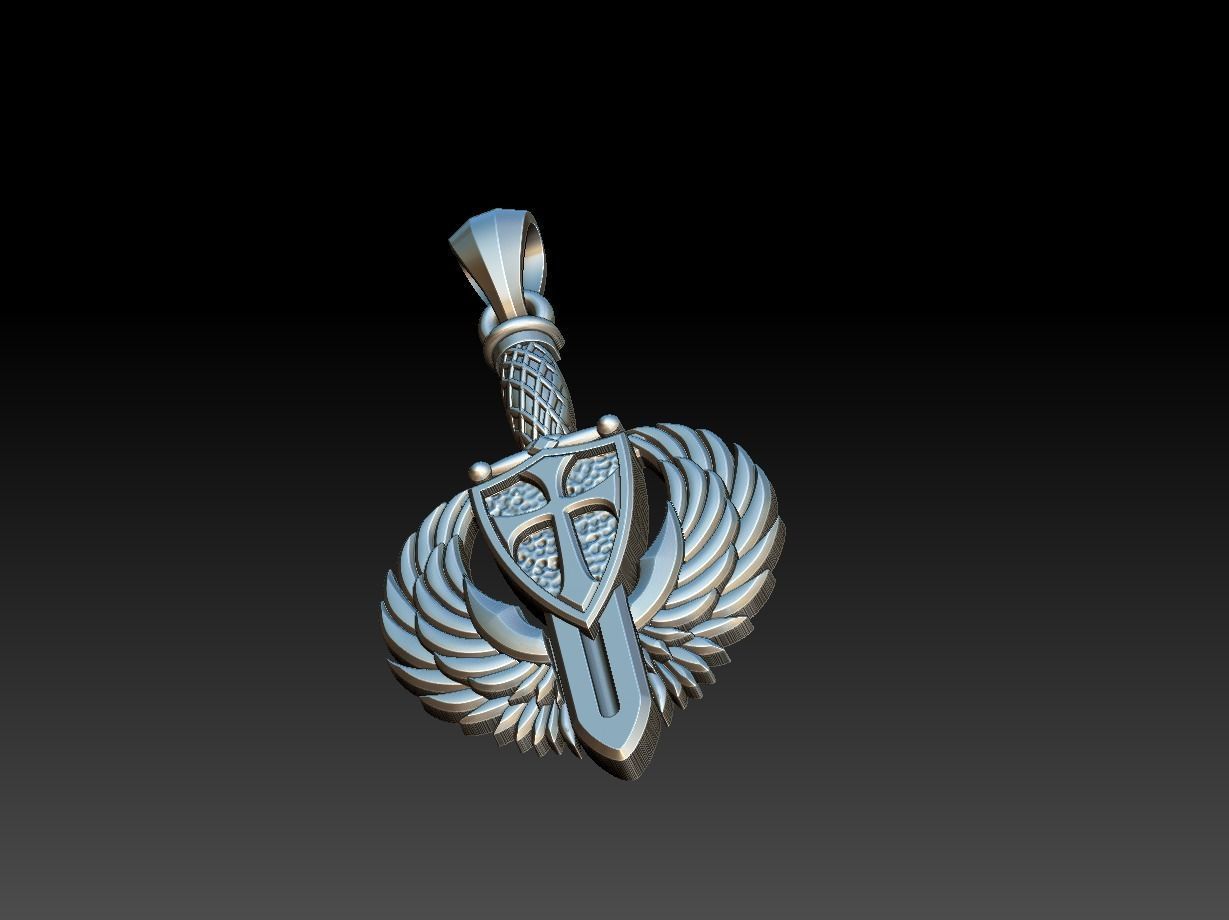 Saint Michael Shield Sword - Sao Miguel 3D print model_12