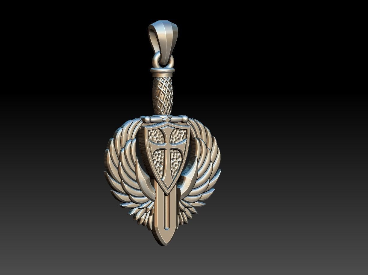 Saint Michael Shield Sword - Sao Miguel 3D print model_1