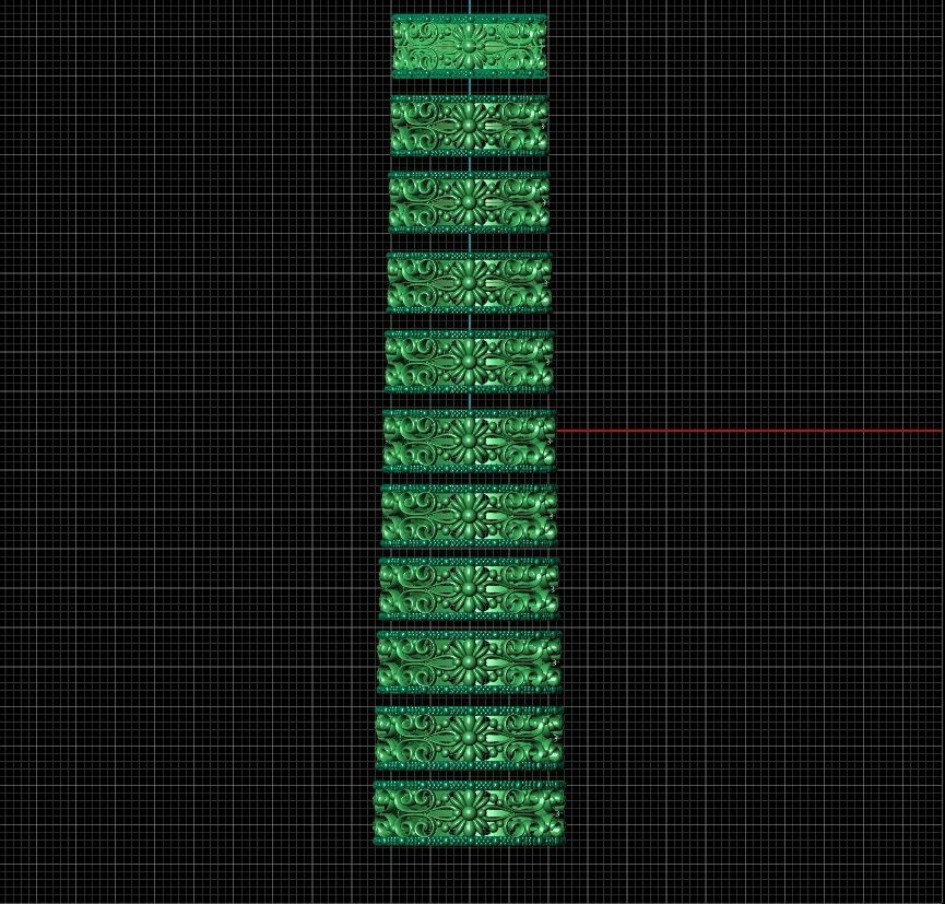 Package of Wedding Band-rings with ornament 3D print model_14