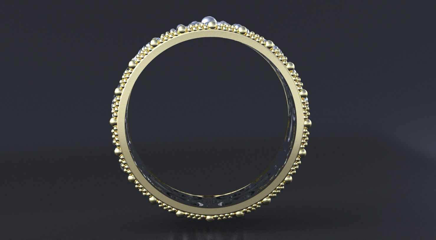 Package of Wedding Band-rings with ornament 3D print model_4