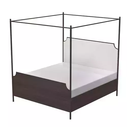 Scottdale Upholstered Metal Bed 3D model