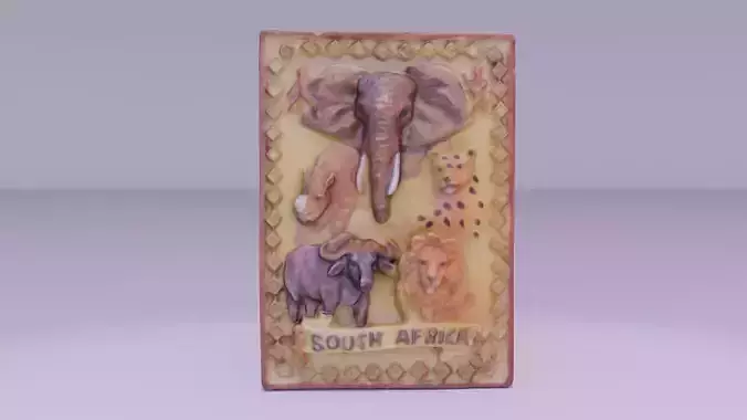 South Africa fridge magnet souvenir high-poly
