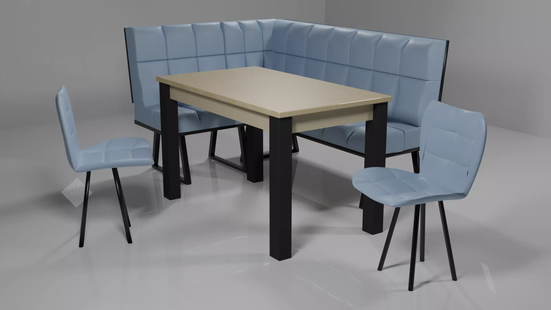 Kitchen furniture set 3D model_0