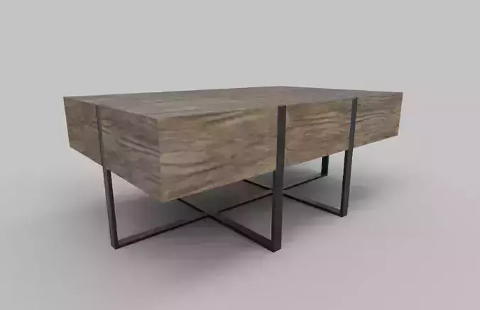 Honey Brown Coffee Table Low Poly