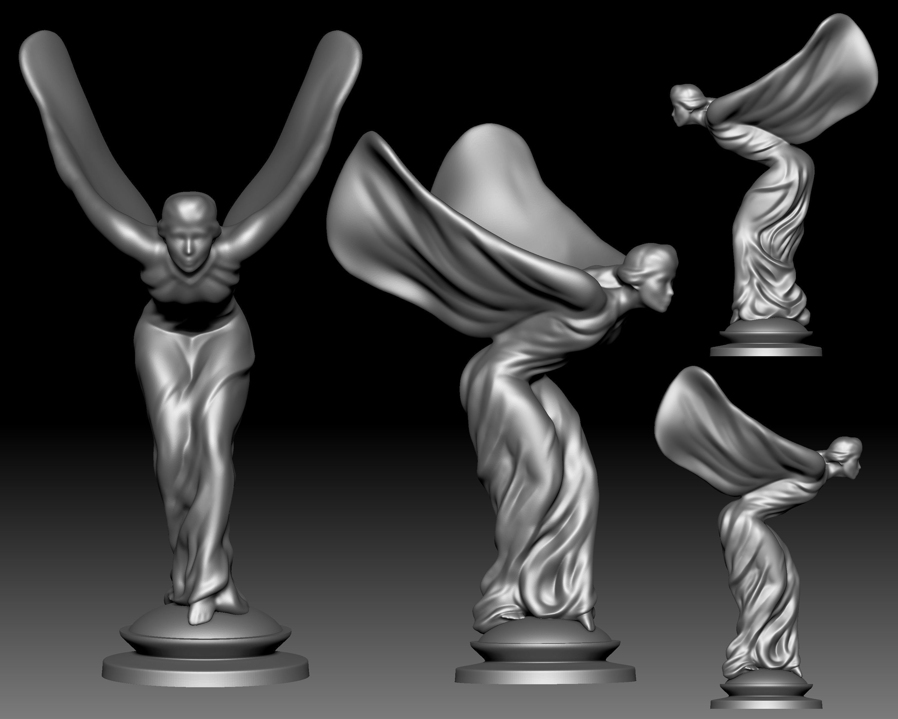 Spirit Of Ecstasy Rolls Royce Logo Mascot Statue 3D Model 3D Printable spirit-of-ecstasy-rolls-royce-logo-mascot-statue-3d-model-3d-printable