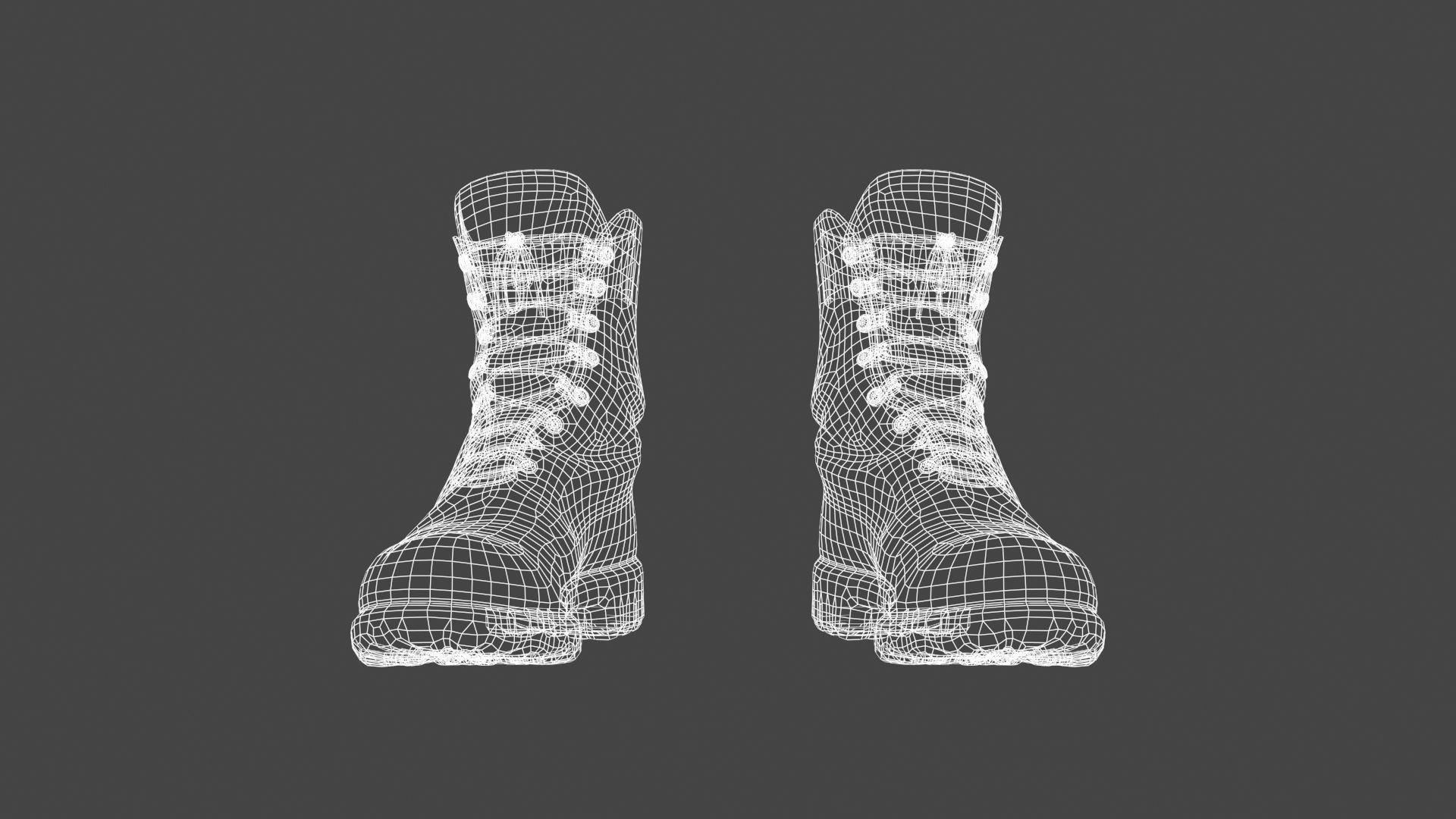 SHOE-006 Red Boots Low-poly 3D model_8