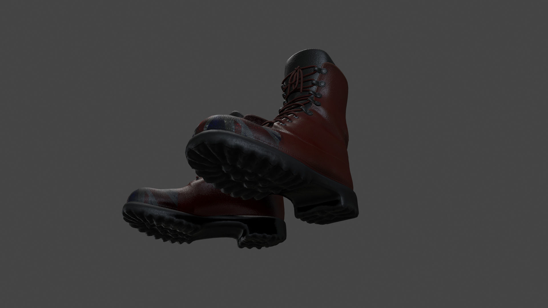 SHOE-006 Red Boots Low-poly 3D model_3