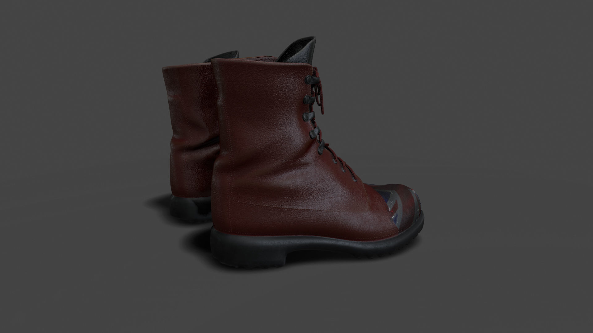 SHOE-006 Red Boots Low-poly 3D model_2