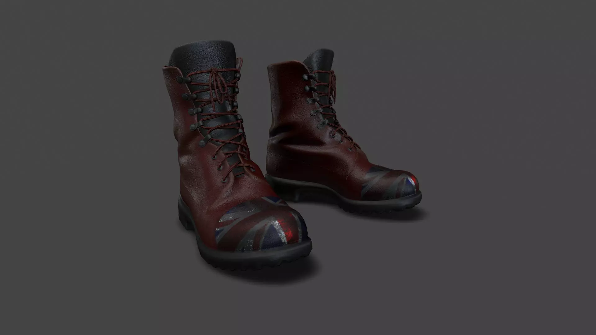 SHOE-006 Red Boots Low-poly 3D model_0