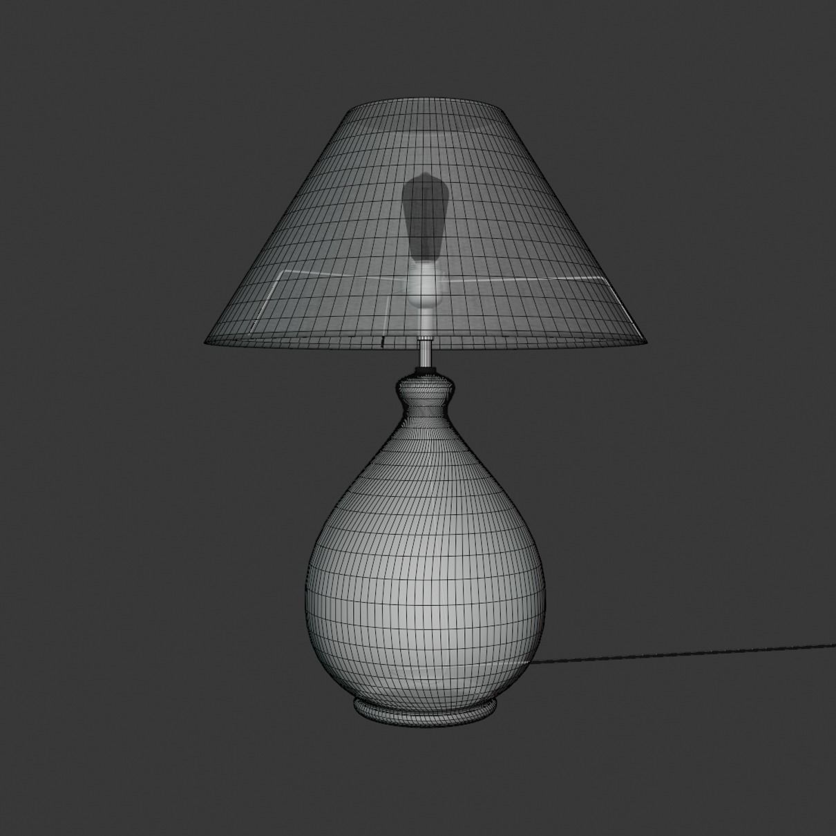 Modern table lamp - jar base Free 3D model_2