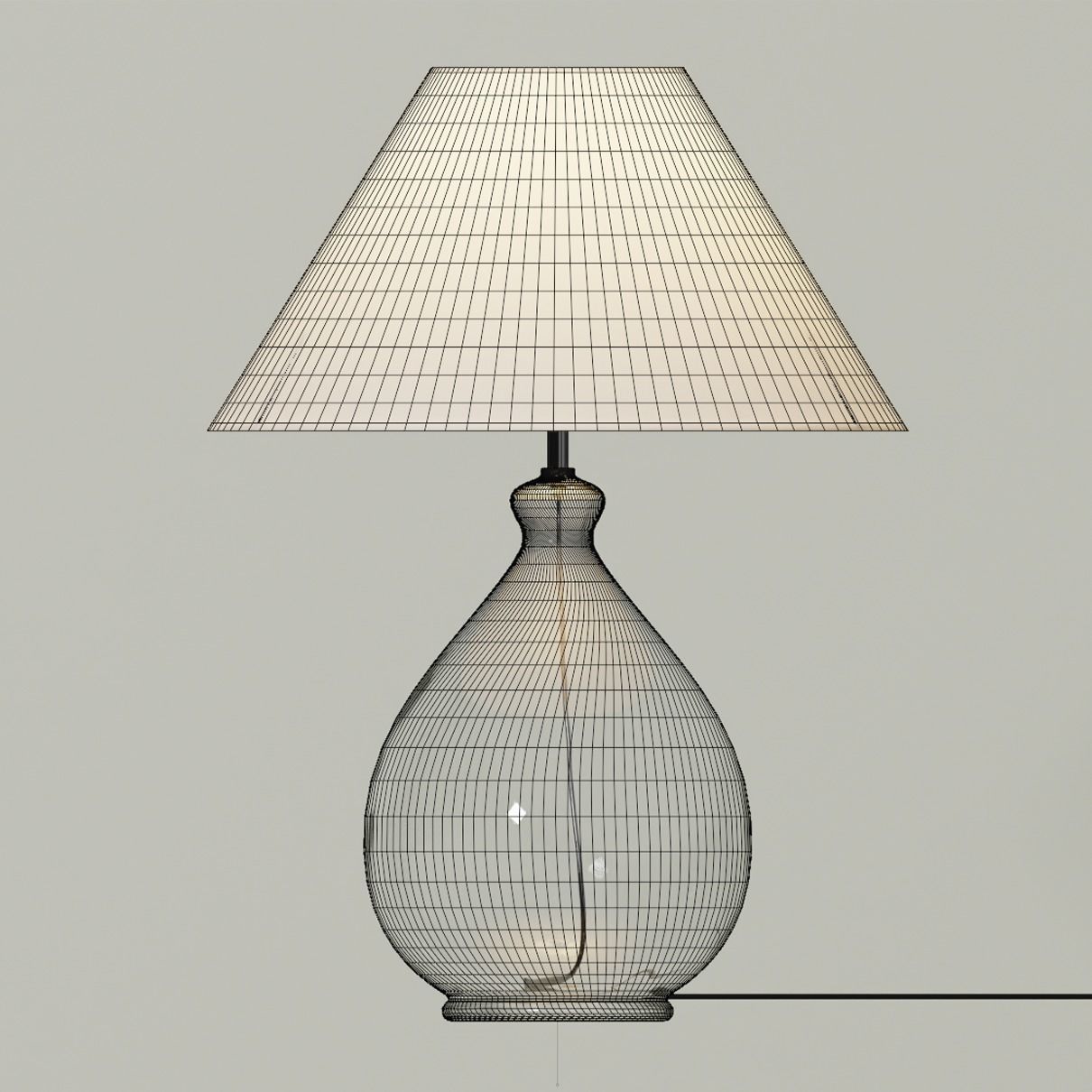 Modern table lamp - jar base Free 3D model_1
