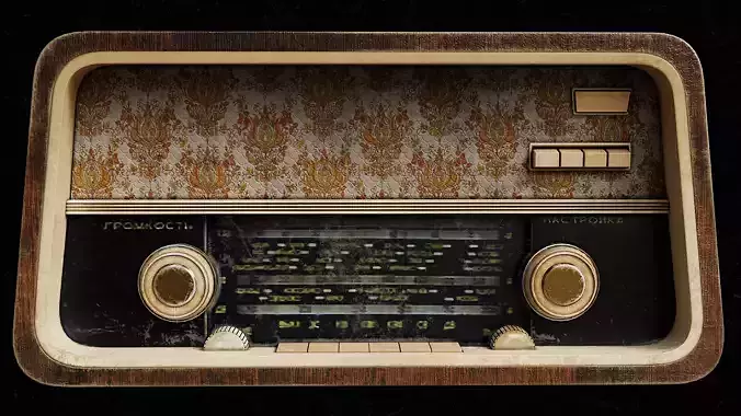 Old Radio Low-poly 3D model
