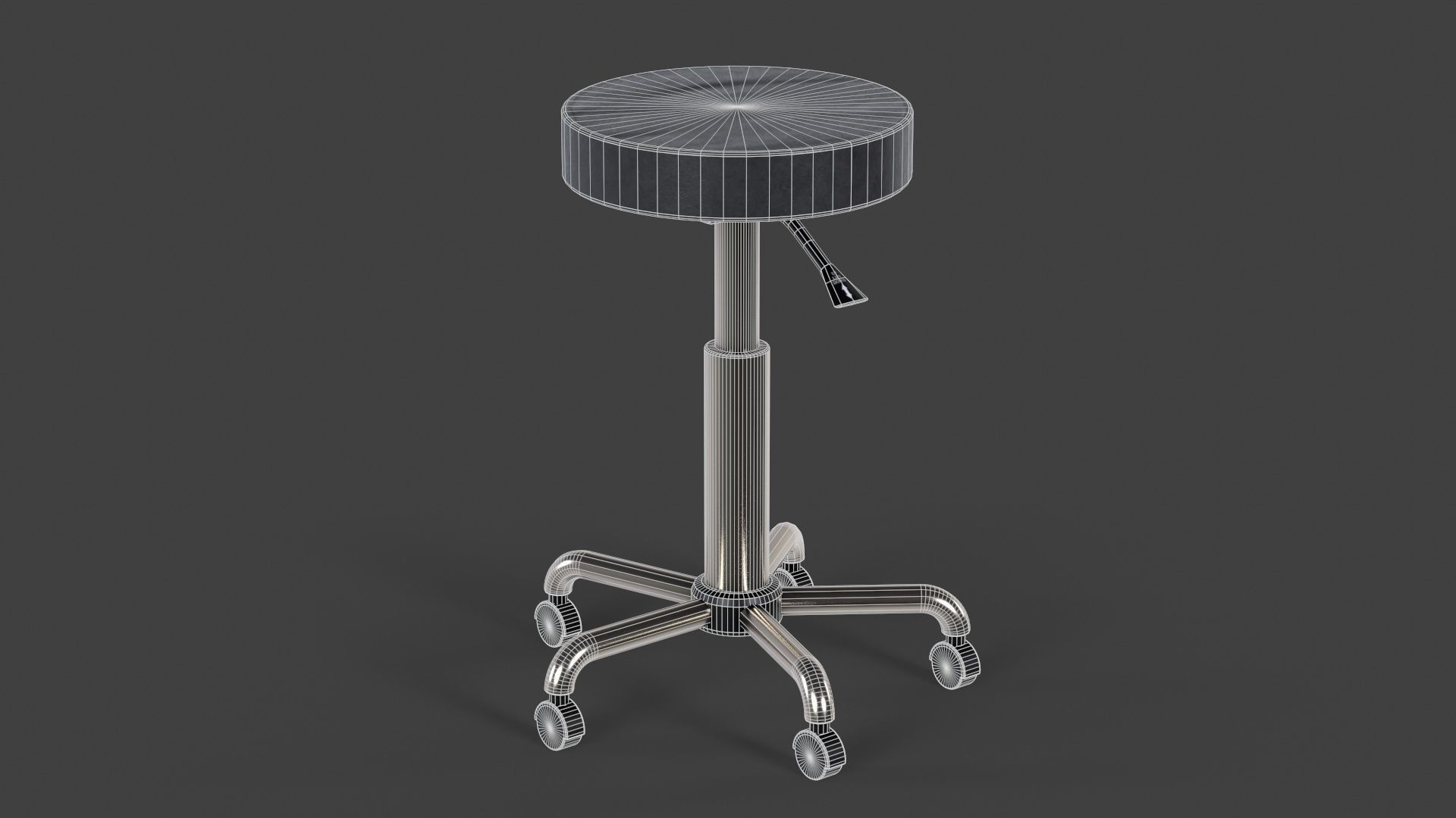 Medical Lab Stool Low-poly 3D model_12