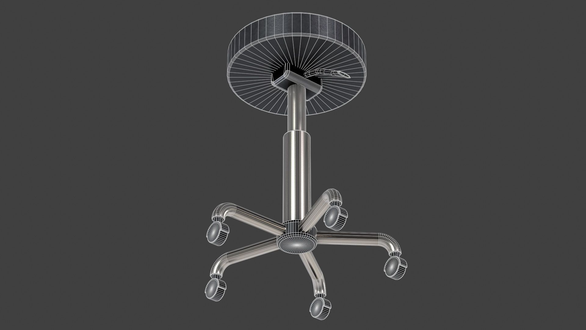 Medical Lab Stool Low-poly 3D model_13