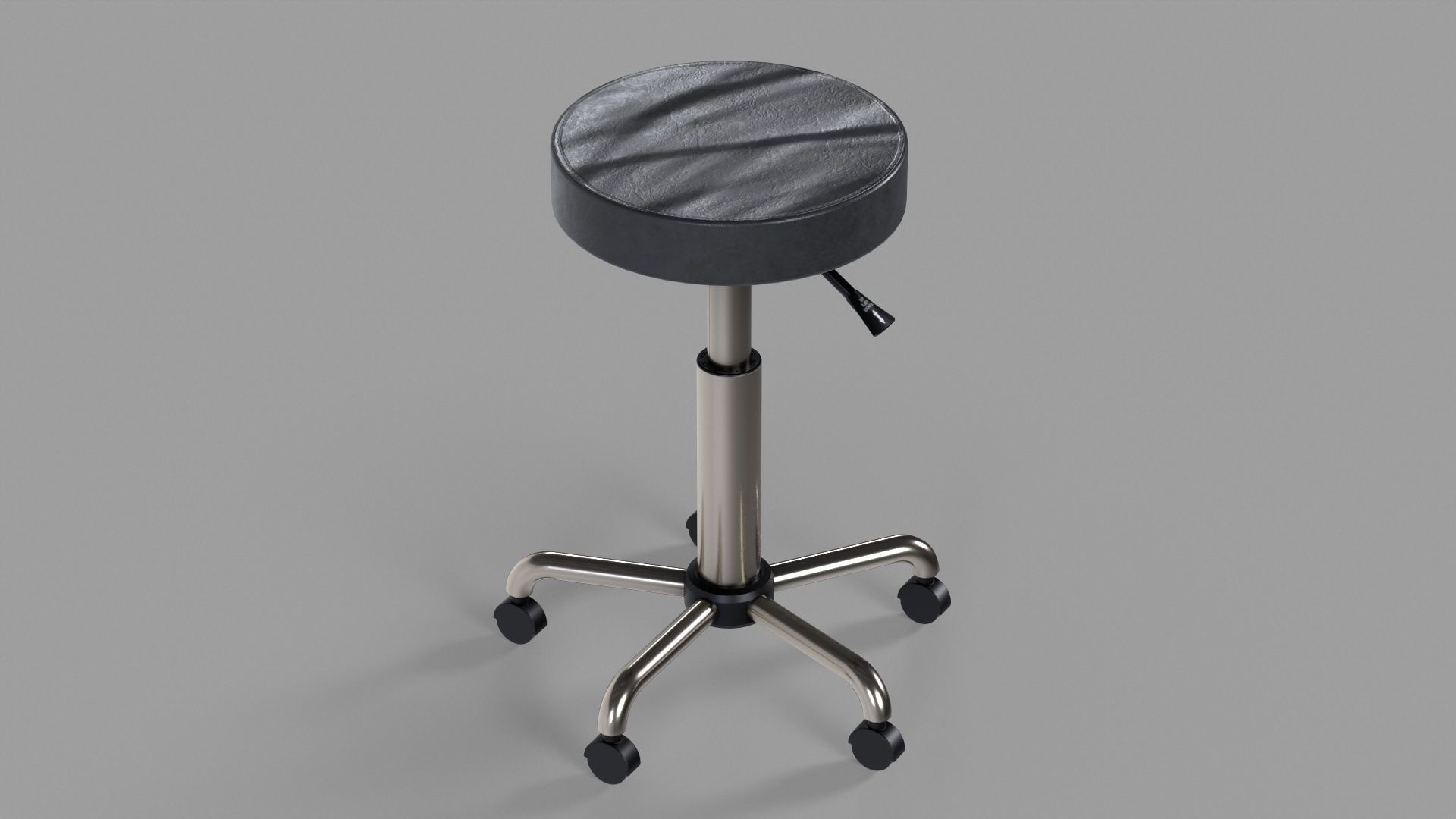 Medical Lab Stool Low-poly 3D model_2