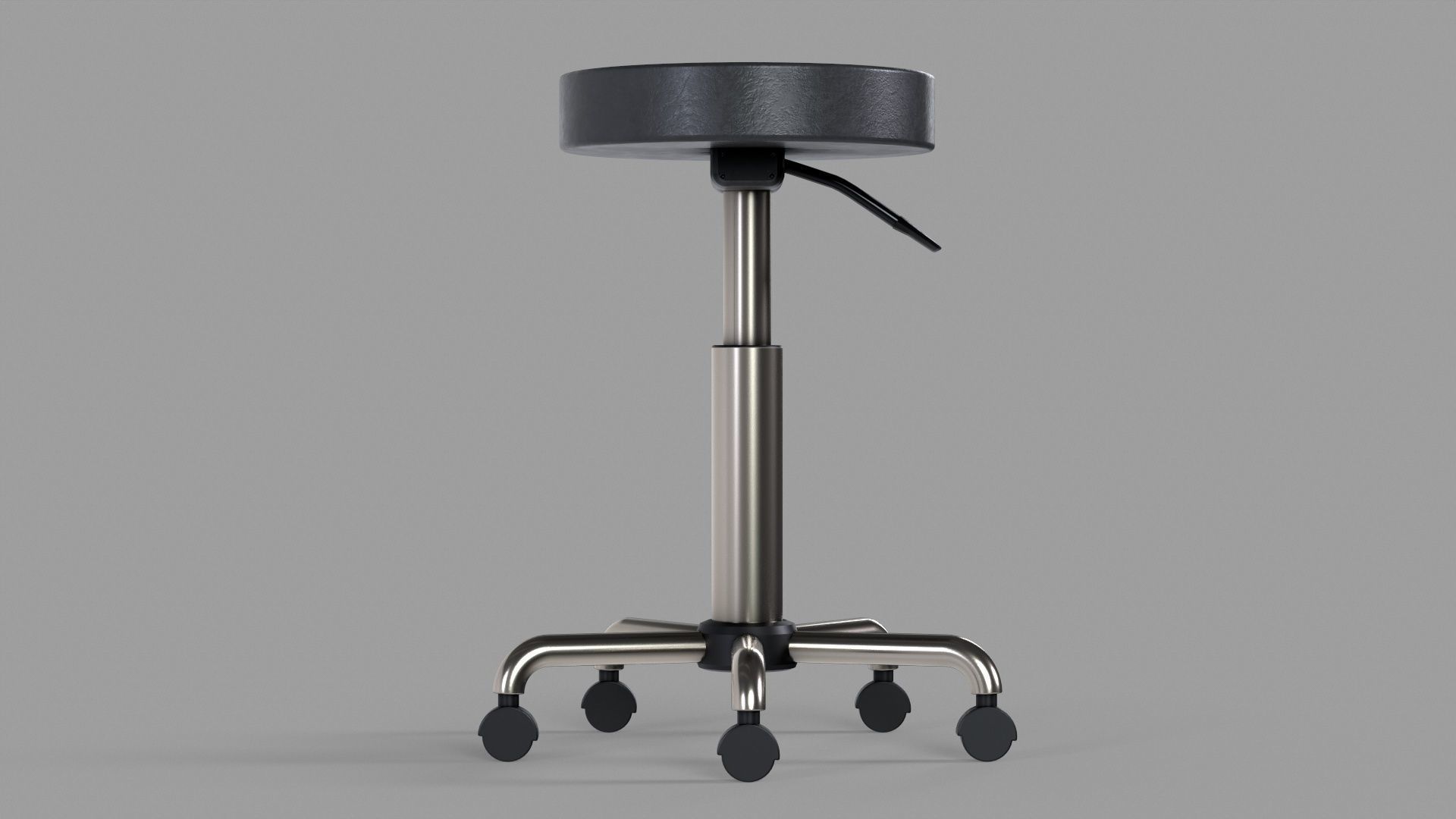 Medical Lab Stool Low-poly 3D model_8