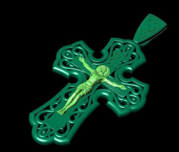 Pendant kt6 cross 3D print model_11