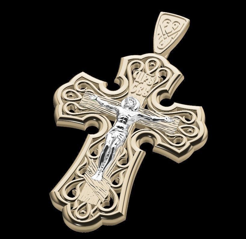 Pendant kt6 cross 3D print model_13