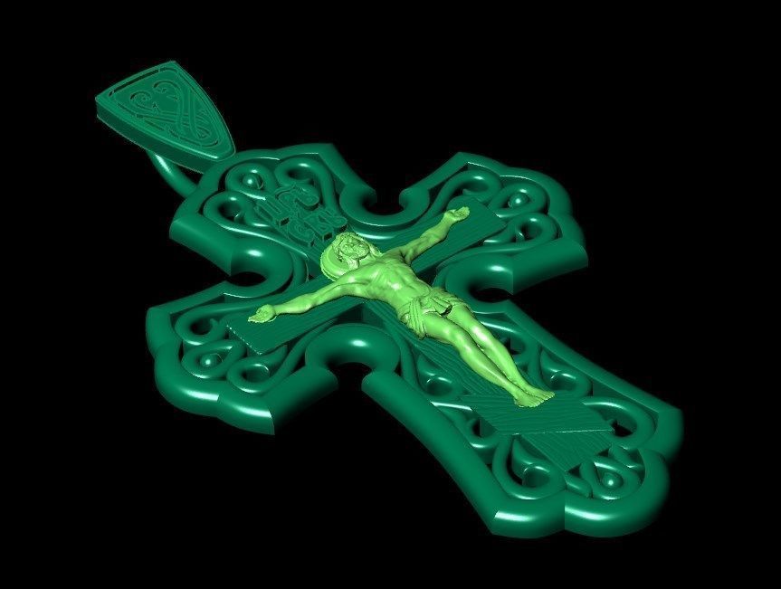 Pendant kt6 cross 3D print model_8