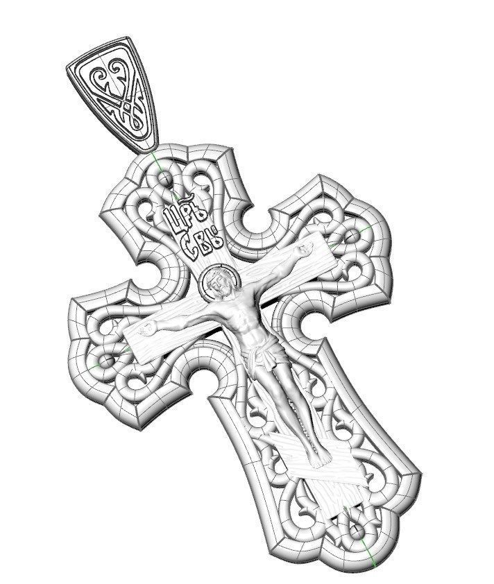 Pendant kt6 cross 3D print model_19