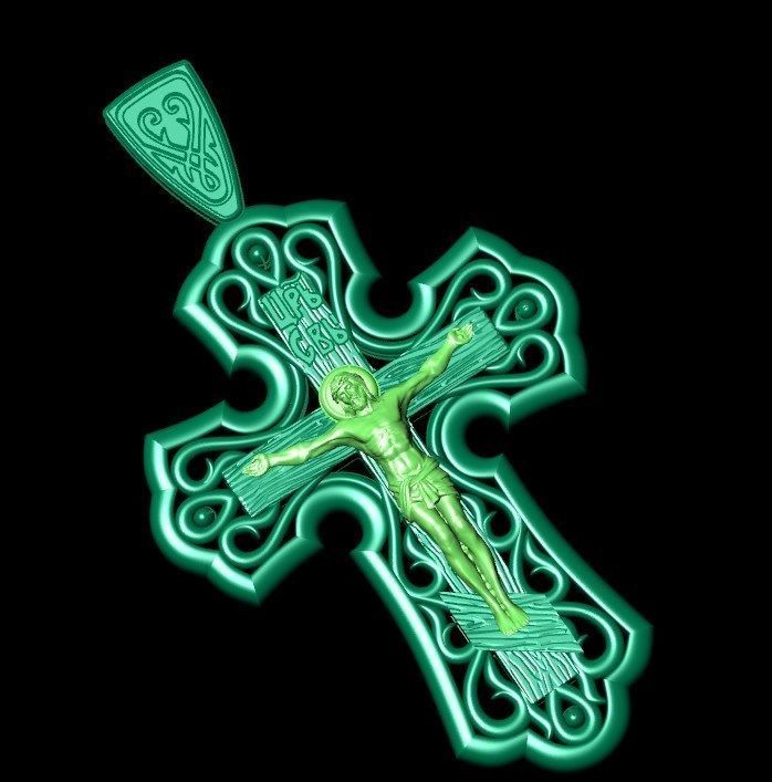 Pendant kt6 cross 3D print model_7