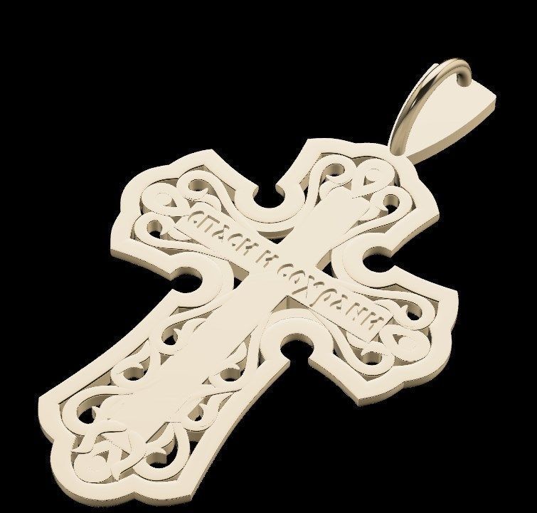 Pendant kt6 cross 3D print model_15