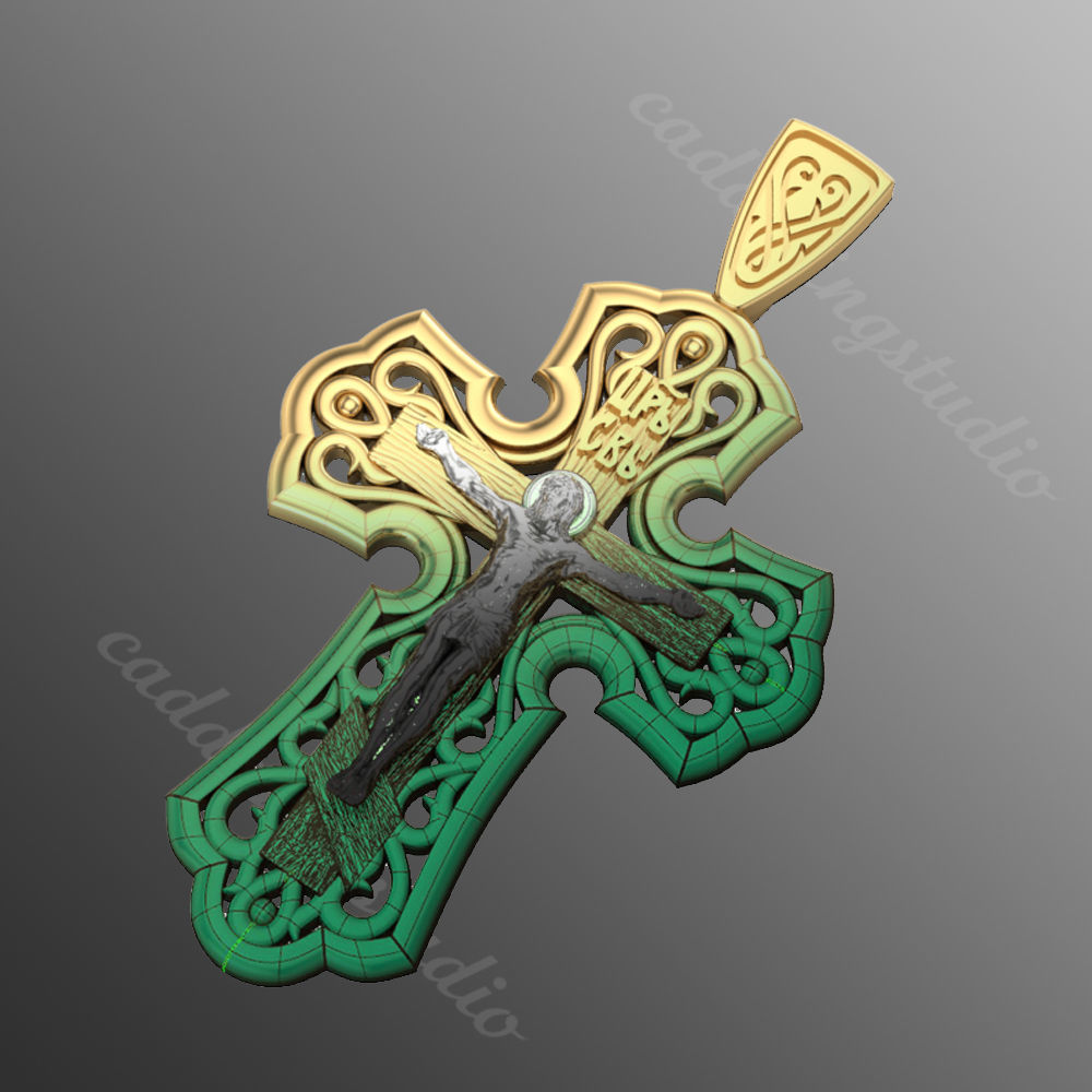 Pendant kt6 cross 3D print model_1