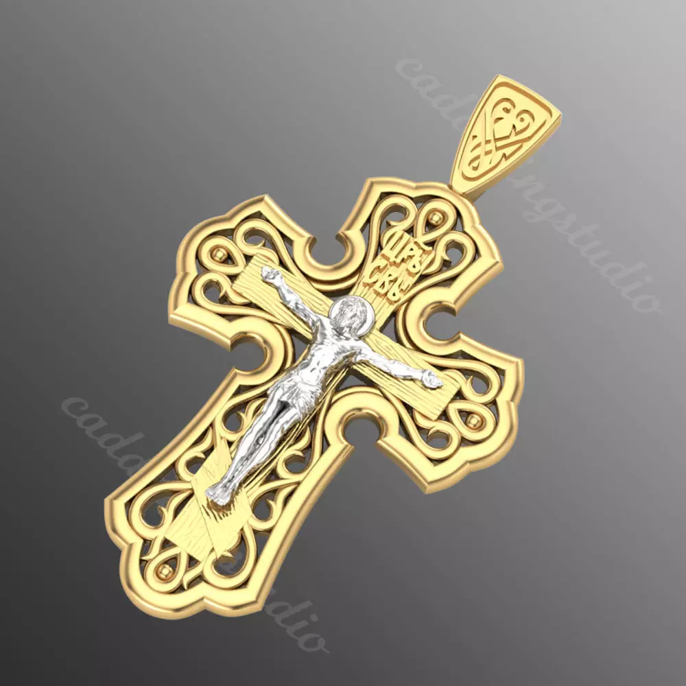 Pendant kt6 cross 3D print model_0
