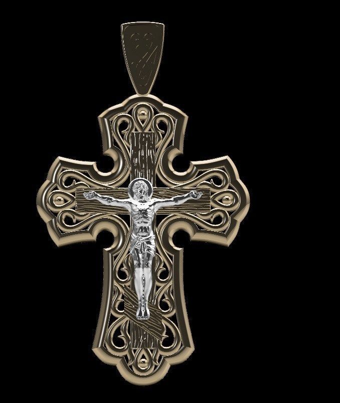 Pendant kt6 cross 3D print model_12