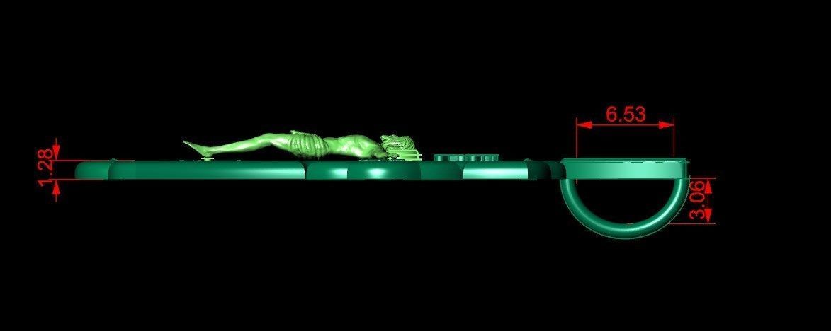 Pendant kt6 cross 3D print model_9