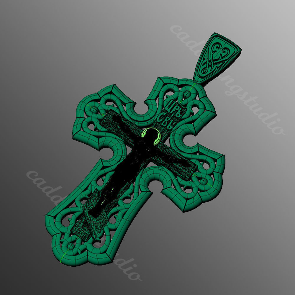 Pendant kt6 cross 3D print model_2