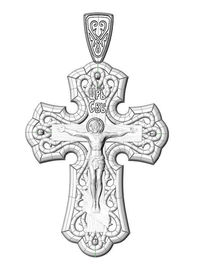 Pendant kt6 cross 3D print model_17