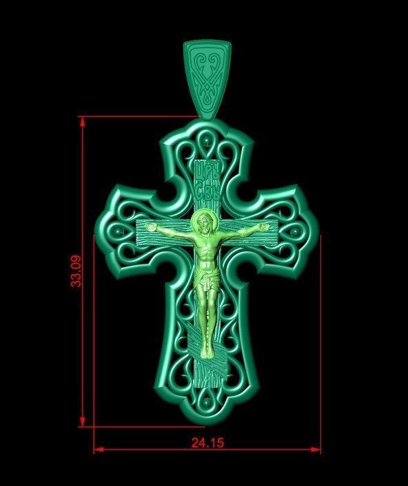 Pendant kt6 cross 3D print model_6