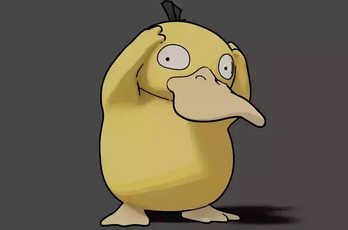 Psyduck blender 2D rrendering