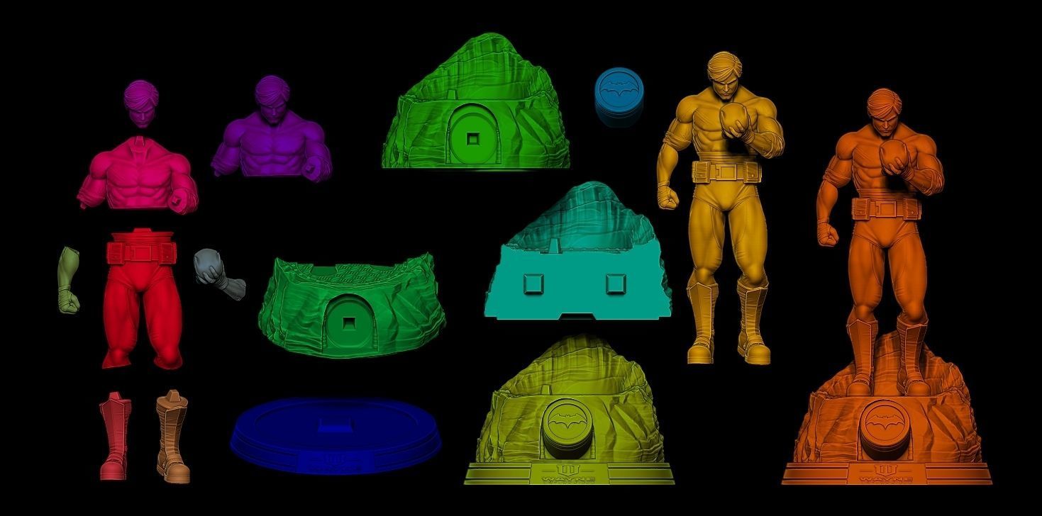 Fan Art Bruce Wayne - Statue 3D print model_9