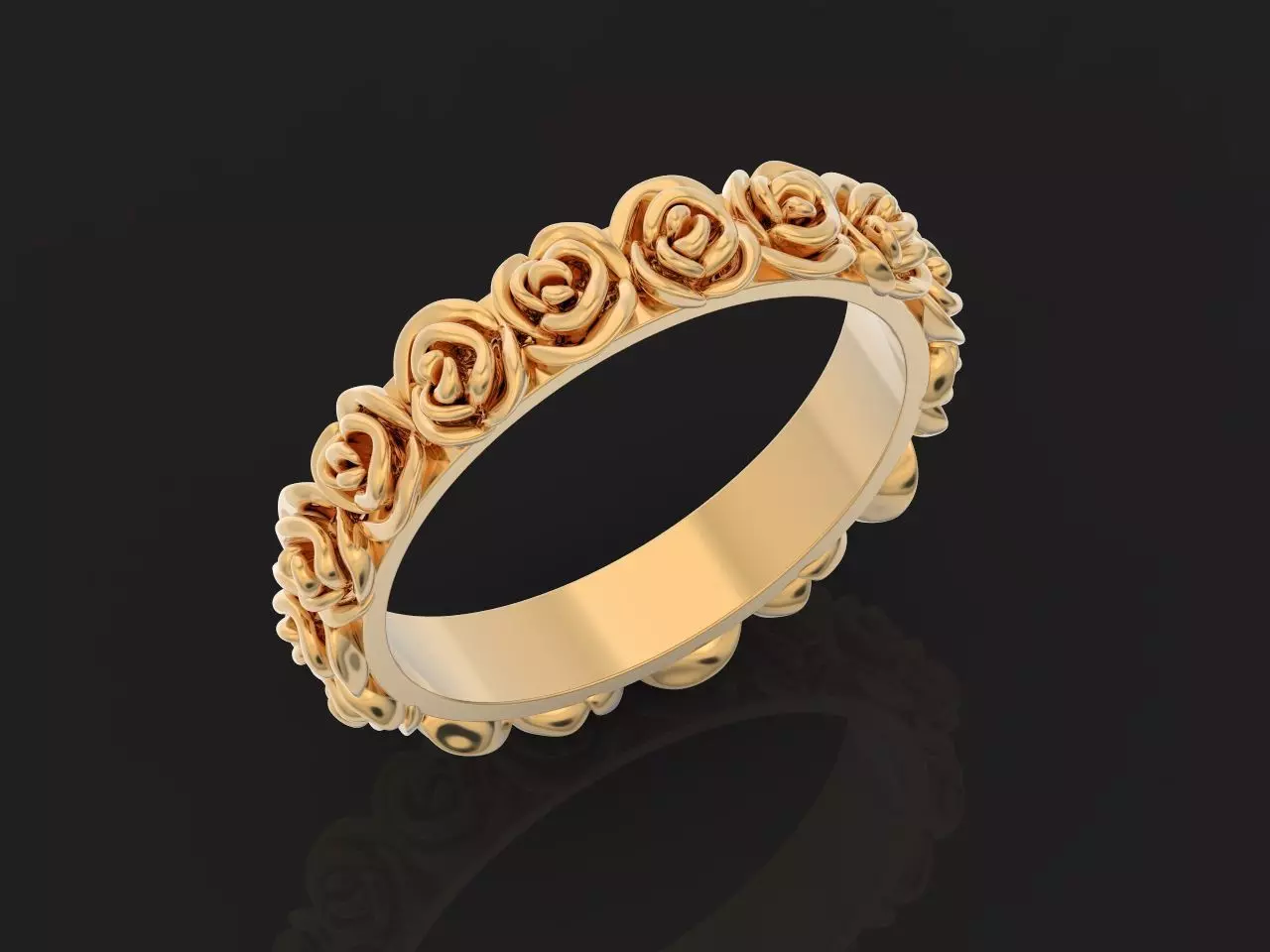 rose wedding ring carerra without stones 3D print model
