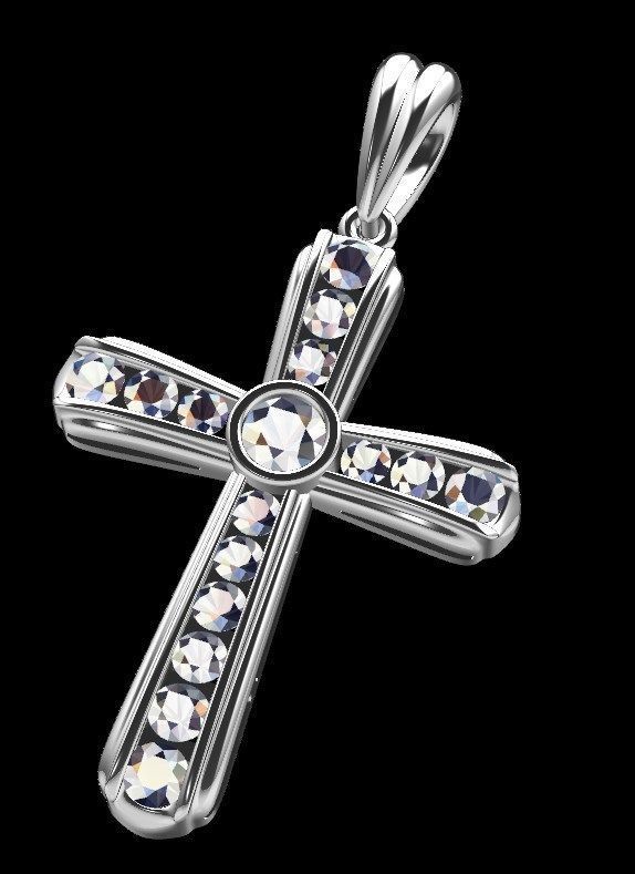 Pendant sm4 cross  3D print model_17