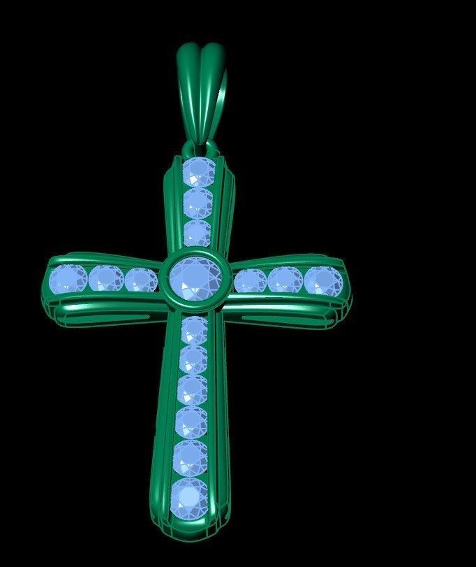 Pendant sm4 cross  3D print model_9