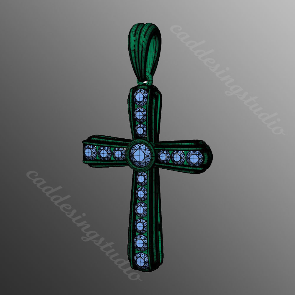 Pendant sm4 cross  3D print model_2