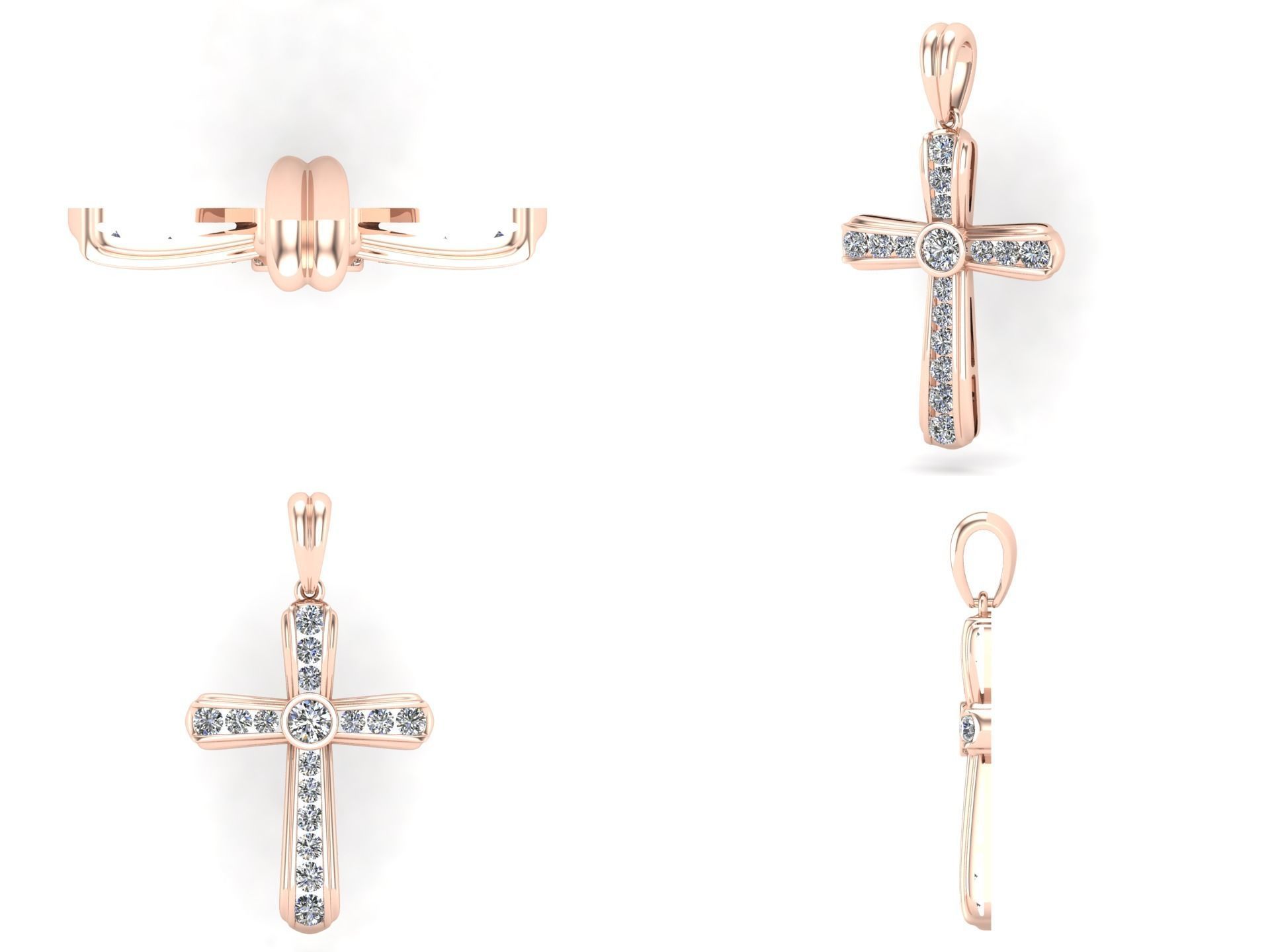 Pendant sm4 cross  3D print model_3