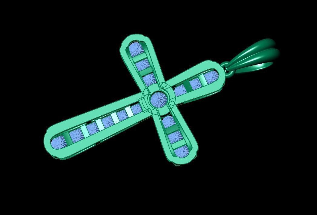 Pendant sm4 cross  3D print model_10