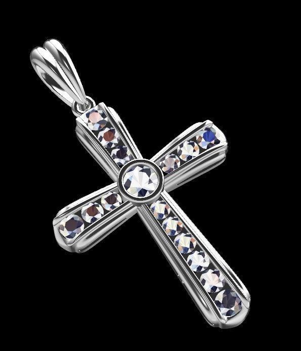 Pendant sm4 cross  3D print model_16